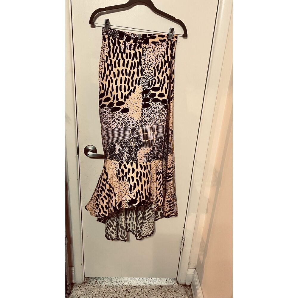 ASOS GRAPHIC HIGH HEM MAXI SKIRT WOMENS SIZE 2 NEW - Picture 2 of 10